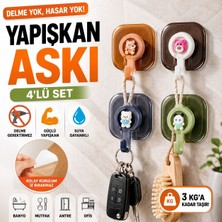 Trendhane 4’lü Figürlü Yapışkanlı Duvar Askısı Seti – Delme Gerektirmeyen Güçlü Yapışkanlı Kanca, Banyo, Mutfak, Antre ve Ofis Için Çok Amaçlı Askılık
