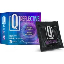 Q Reflective 3'lü Geciktiricili ve Tırtıklı Prezervatif