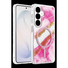 Herşey Trend Herşeytrend Onegif Samsung Galaxy S26 Lotus Simli Magsafe Kapak - Pembe