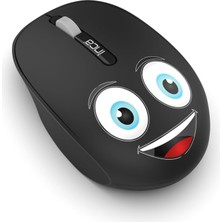 Inca Weeny IWM-245ST Desing 3D Wireless Siyah Mouse Sevimli Emoji Karakterli,2.4 Ghz Usb,ergonomik Zarif Kullanım Şekli, Konforlu Dokunuş HISSI,1200 Dpi, 10M Çekim Mesafesi,uyku Modu