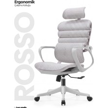 Karr Office Rosso Ergonomik Çalışma Koltuğu - Sabit Kolçak - Beyaz