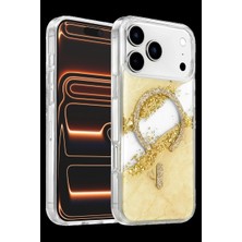 Herşey Trend Herşeytrend Onegif Apple Iphone 17 Pro Lotus Simli Magsafe Kapak - Gümüş