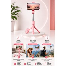 Concord 100 cm Bluetooth Kumandalı LED Işıklı Selfie Çubuğu 3\'ü 1 Arada Telefon Tripod Vlog Standı
