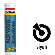 Soudal Acryrub Silikonize Mastik 500 gr Siyah (2 ADET)