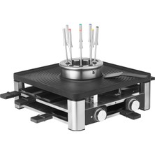 Wmf Lumero 3'ü 1 Arada 8 Kişilik Elektrikli Raclette, Fondü ve Izgara, Mat Paslanmaz Çelikten Yapılmış, Sıcaklık Düzenlemeli ve LED Aydınlatmalı - Şık Akşamlar Için Yerden Tasarruf Sağlayan Tasarım