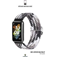Conocer Huawei Band 7 Uyumlu Yeni Tasarım Mikrofiber Dokuma Hasır Kordon Kayış