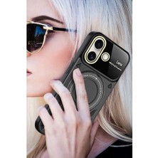 & Aksesuar iPhone 16 ile Uyumlu Joy Lens Kamera Korumalı Entegre Standlı Kılıf (Siyah)