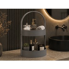 Alvera Iki Katlı Banyo Düzenleyici – Taşınabilir Organizer ve Saklama Standı - Gri