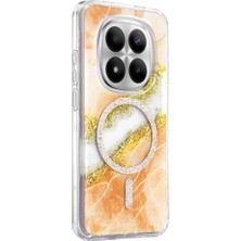 Motto Ticaret Mey Ithalat®   Redmi Note 15 Pro 5g Lotus Simli Magsafe Kapak - Turuncu