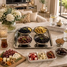 Parla Decor Paslanmaz Çelik Karetepsi&4 Lü Gümüşlokumluk, Kahvaltılık,reçellik Çok Amaçlı Sunumluk