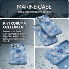 iPhone 15 Için Marine Cover Desenli Silikon Kılıf | Yüksek Kalite Uv Baskı & Içi Kadife Lansman Kapak Beyaz