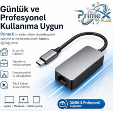 PX-4752 Type C To Gigabit Ethernet, Type C To RJ45 10/100/1000/2500MBPS Gigabit Internet Çevirici, Typec To Ethernet Dönüştürücü Adaptör