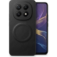 Teknosepetim Redmi Note 15 Pro Için Magsafe Ile Uyumlu  Premium Deri Görünümlü Kılıf Kamera Korumalı Siyah