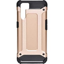 Oppo Reno 3 ile Uyumlu Çift Katman Koruyucu Crash Military Tank Kılıf - Rose Gold