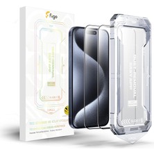 Fiigo iPhone 15 Pro Max Uyumlu  Ekran Koruyucu Kolay Kurulum