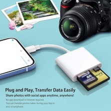 Tip C Kart Okuyucu 3in1, Cf Tf Sd Card Reader iPad ile Uyumlu, Sd Kart Adaptörü, Hafıza Kartı Okuyucu Type C iPhone ile Uyumlu (ZR498 - Type-C Kablo)