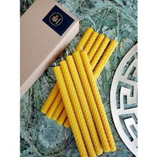 (10 Adet) 21CM Balmumu Mum Dilek Mumu, Beeswax Candle Doğal Petek Bal Mumu Mum