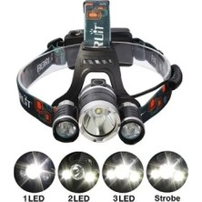 Elivora Boruit T6 Kafa Feneri 5000 Lumens 3xcree Xm-T6+2r5 Lamba LED Kamp Lambası