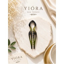 Yiora Kadın Nostaljik Desenli Kaydırmaz Dayanıklı Fransız Model French Pin Topuz Tokası 11CM