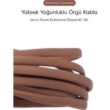 Type-C Hızlı Şarj Kablosu – Kahverengi, Örgülü, Kırılmaz, 1m USB Girişli