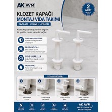 Ak Avm Klozet Kapağı Montaj Vidası Universal Wc Kapak Sabitleme Montaj Takımı