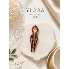 Yiora Kadın Nostaljik Desenli Kaydırmaz Dayanıklı Fransız Model French Pin Topuz Tokası 11CM