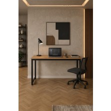 Wadlex Çam Siyah Çalışma Masası Minimal Bilgisayar Masası Ofis ve Ev Için Modern Masa