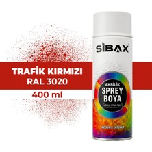 Sibax Akrilik Sprey Boya 400 ml Trafik Kırmızı RAL3020