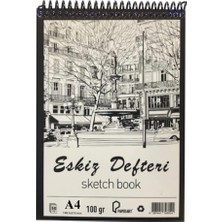 Eskiz Defteri A4 Spralli 50 Yaprak 1 Adet 100 gr 210X297 mm Sketch Book Üstten Açılmalı Ezkiz De