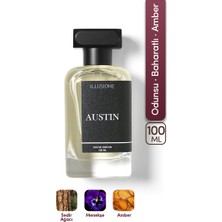 ILLUSIONE Austin Edp Erkek Parfüm 100ml | Odunsu - Baharatlı - Amber | Erik, Sedir, Paçuli, Misk