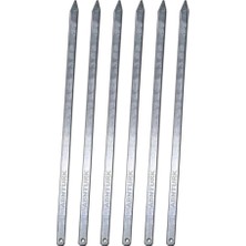 6 Adet Tavuk Kanat Kebap Şişi 60X7CM Barbekü Mangal Şiş Set Metal Üzeri Paslanmaz Galveniz Kap
