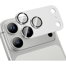Kamera Lens Koruyucu Için iPhone 17 Pro Max 6.9 Inç, Tam Kapsamlı 9h Temperli Cam Halkalı Kapak, Mat Metal Plaka, Kılıf Dostu, 1 Paket (Gümüş, iPhone 17 Pro Max)