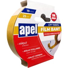 Çift Taraflı Film Bant Askılı Karton 19 mm x 25 M Şeffaf