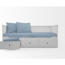 Mer-Tim 60X120 Lastikli Ranforce Bebek Çarşaf Takımı-Mavi Yıldızlı (Mavi / 60 Cm)