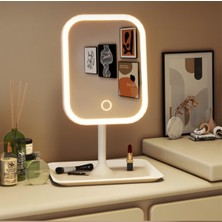 Duffa LED Işıklı Ayarlabilir Makyaj Aynası, USB Şarj Edilebilir, 3 Işık Fonksiyonu, Parlaklı