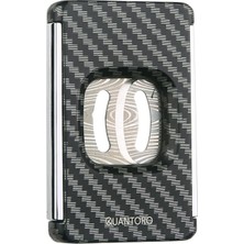Quantoro Qc-13 Damascus Çift Bıçaklı Black Carbon Puro Kesici