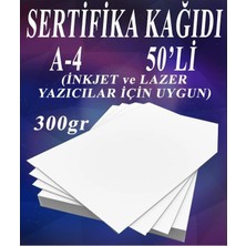 A4 Sertifika Kağıdı Kalın 50 Adet Gramajlı Fotokopi Kağıdı 300 gr Tüm Yazıcılara Uyumlu 2