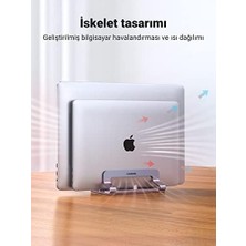 Masa Için Dikey Dizüstü Bilgisayar Standı Çift Yuvalı Dizüstü Bilgisayar Standı Tutucu Ayarlanabilir Dock Alüminyum Masaüstü Standı MacBook Air Pro, Microsoft Surface Laptop 4, Lg Gram 17 ile