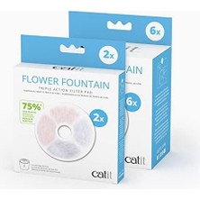 Catit Triple Action Filtre Çerçevesiz, Catit Çiçek Çeşmesi Için Filtre, 6'lı Paket
