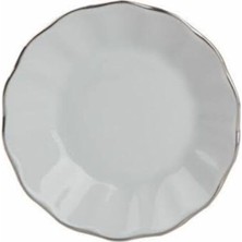 Yaldızlı Çay Tabağı Platinbeyaz