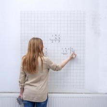 Cengo 100X120 cm Kareli Statik Akıllı Kağıt Tahta - Silgili Tahta Kalemi Hediyeli
