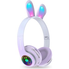 Tavşan Kulaklı Bluetooth Kulaklık, Renkli LED Işıklı, 5.0 Versiyon, Ayarlanabilir Büyüklük,
