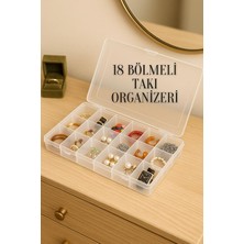 Renas Store 18 Bölmeli Kapaklı Takı Kolye Boncuk Ilaç Küpe Yüzük Kutusu Düzenleyici Organizer, Beyaz