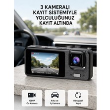 Eco Lounge Park Modlu 3 Kameralı Araç Kayıt Cihazı 1080P Ön Kamera 2’’ Ekran