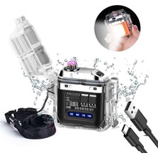 Valkyrie IP56 Su Geçirmez Çift Arc Elektrikli Çakmak / Type-C Şarjlı / Işıklı &amp; Güç G�