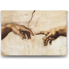 Michelangelo - Creation Of Adam Tablosu - 75X50CM