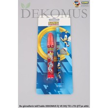 Sonic Dekomus Ile Lisanslı Sonic 2'li Kırtasiye Seti Silgili Geçmeli Kurşun Kalem ve Roket Silg
