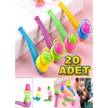 Hyd 20 Adet Saksafon Pipet Top Üfleme Oyunu Popit Eğitici Oyuncak