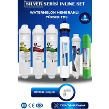 Watermelon SİLVER Seri Kapalı Kasa Su Arıtma Cihazı Uyumlu Inline 6 Aşamalı Watermelon  Membranlı Set