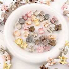 Sheker Home 24 Adet Mini Mandal Saç Tokası Seti Kız Çocuk ve Bebek Renkli Figürlü Mini Pens Toka Çeşitli Model